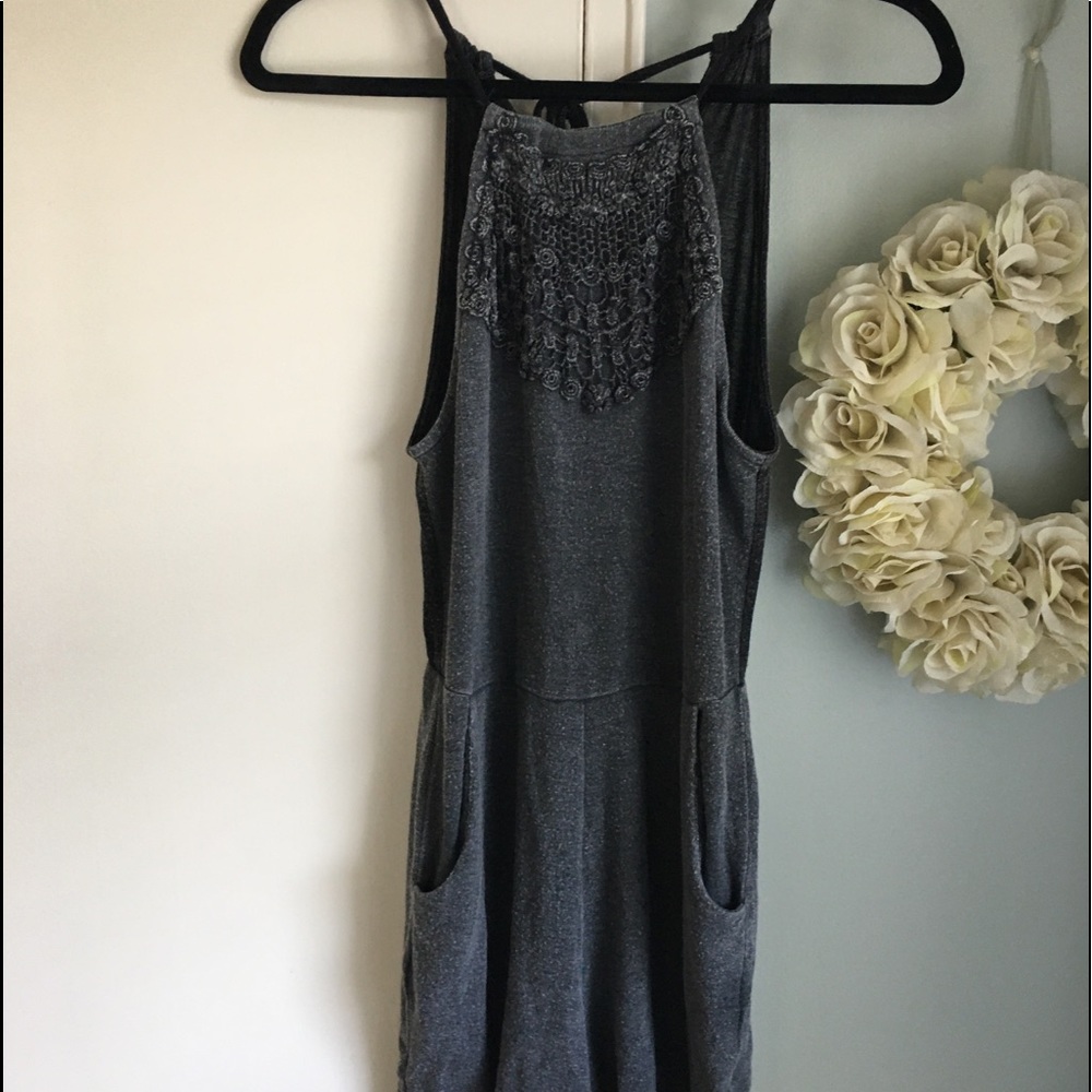 Gray Knit Romper size Small By Anama.